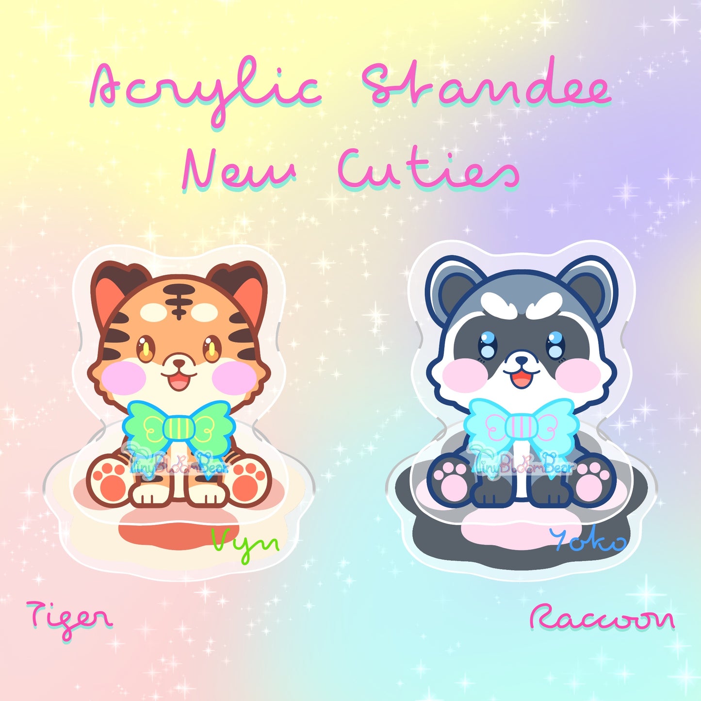 Cutie Bear Bow Acrylic Standee Note Holder